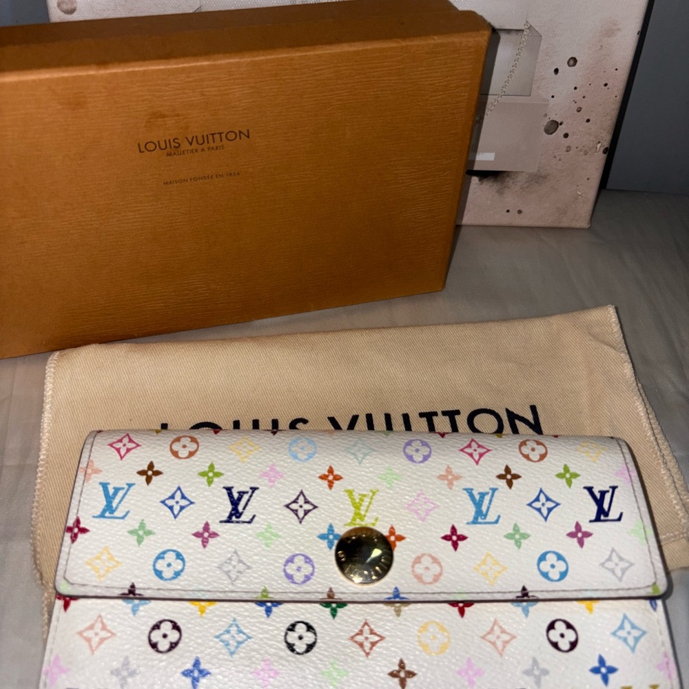 Louis Vuitton Multicolor MURAKAMI Women's Sarah Wallet